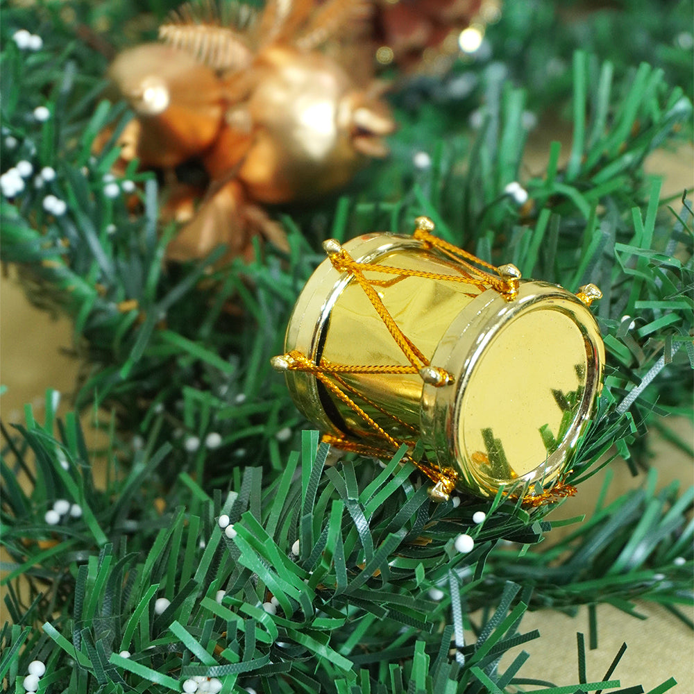 6 feet Gold, Green Red Bows, Xmas Garland filled with , cherries, Snow dust fillers & pinecones Christmas Garland for Home and Table Décor