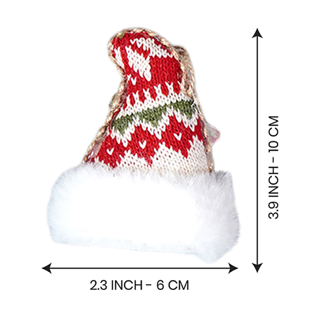 12 pcs Red Knitted Snowflakes themed Christmas Tree Ornaments
