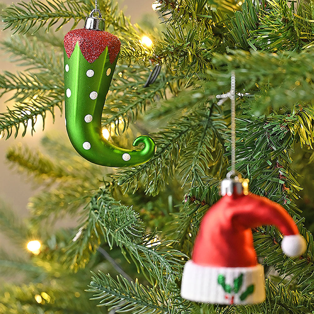 70 pcs Red & Green Elf Hat  themed Christmas Balls tree hanging, Xmas Decoration set.