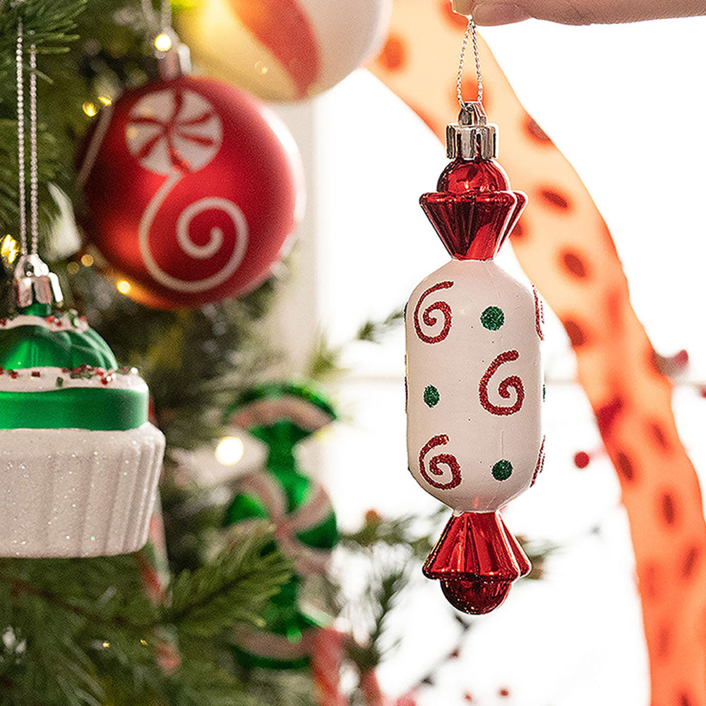 70 pcs Red ,Green, White chocolates, Cupcakes themed Christmas Balls tree hanging ,Xmas Decoration set.
