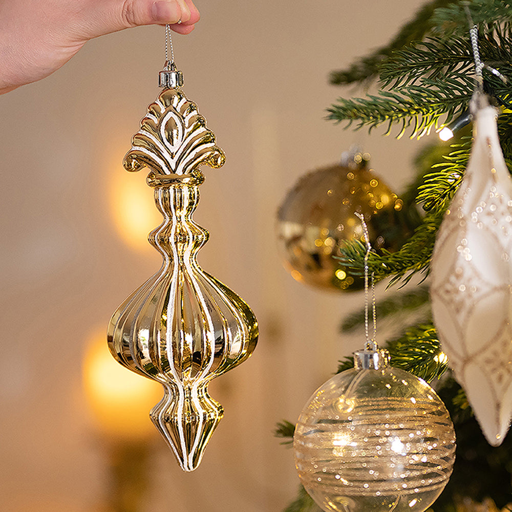 80 pcs Classic Gold & White Chandelier themed Christmas Balls tree hanging, Xmas Decoration set.