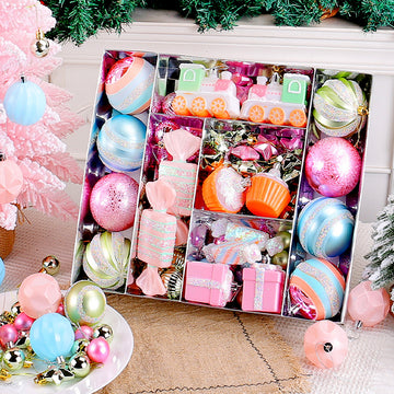 80pcs Pastel Sprinkle Candies Tree ornaments XMAS Tree decoration set