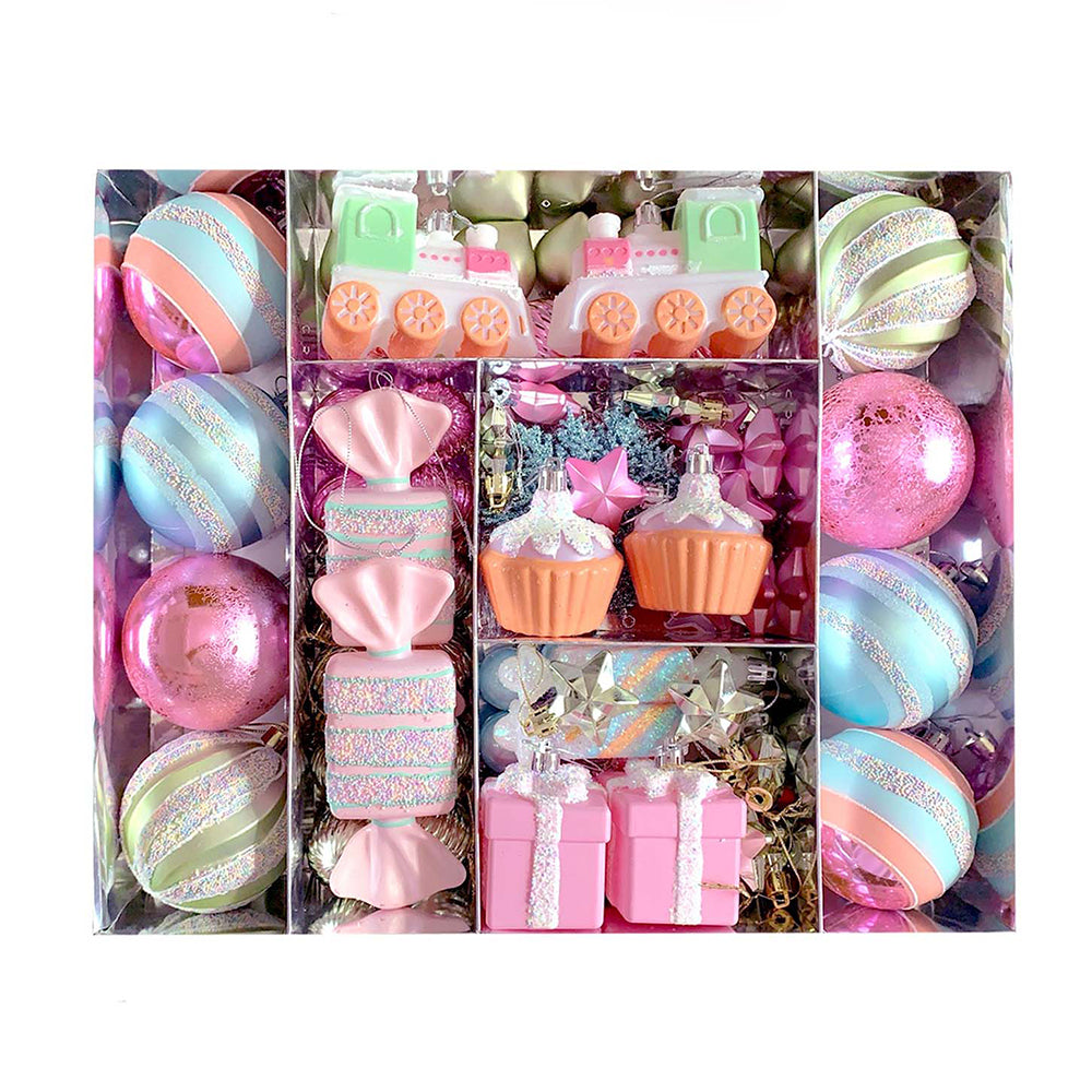 80pcs Pastel Sprinkle Candies Tree ornaments XMAS Tree decoration set