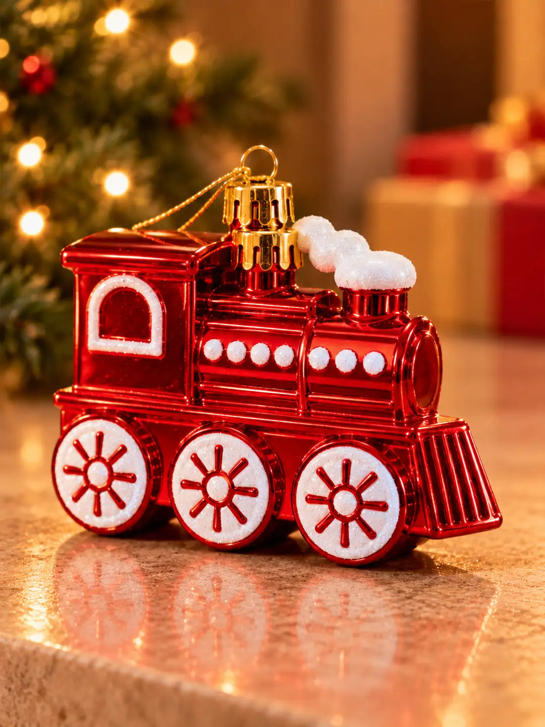 82 pcs Donut Express Red & Green Christmas Tree Ornaments, Xmas Tree Decoration Balls Set