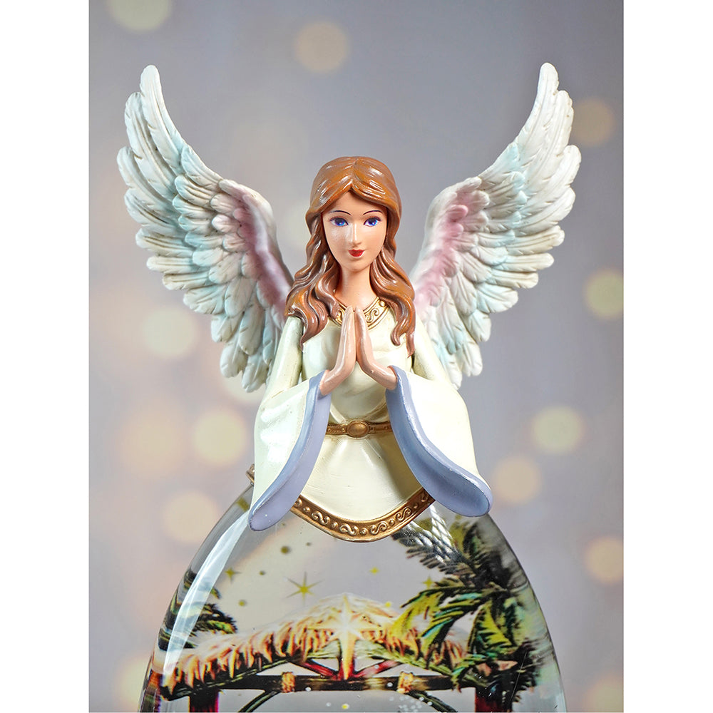 Glitter light Water, Divine Angel Musical Nativity Set for Christmas Table Décor