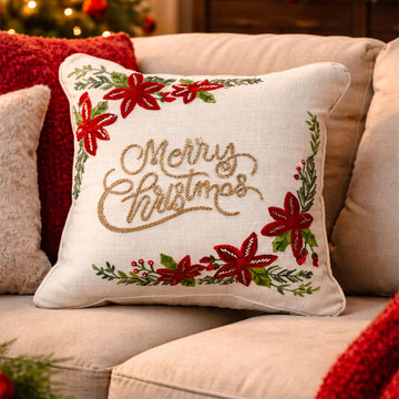 Merry Christmas Big size Beaded Christmas Pillow