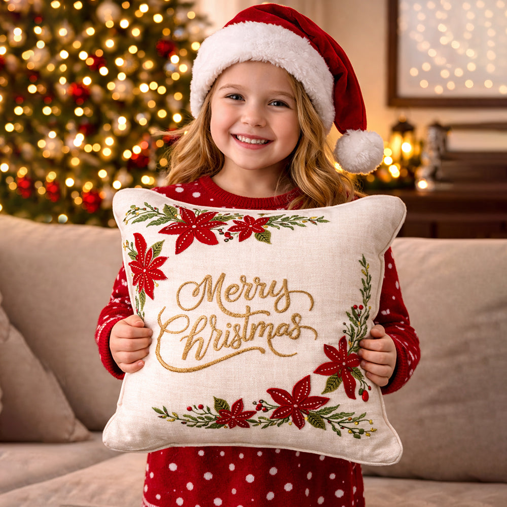 Merry Christmas Big size Beaded Christmas Pillow