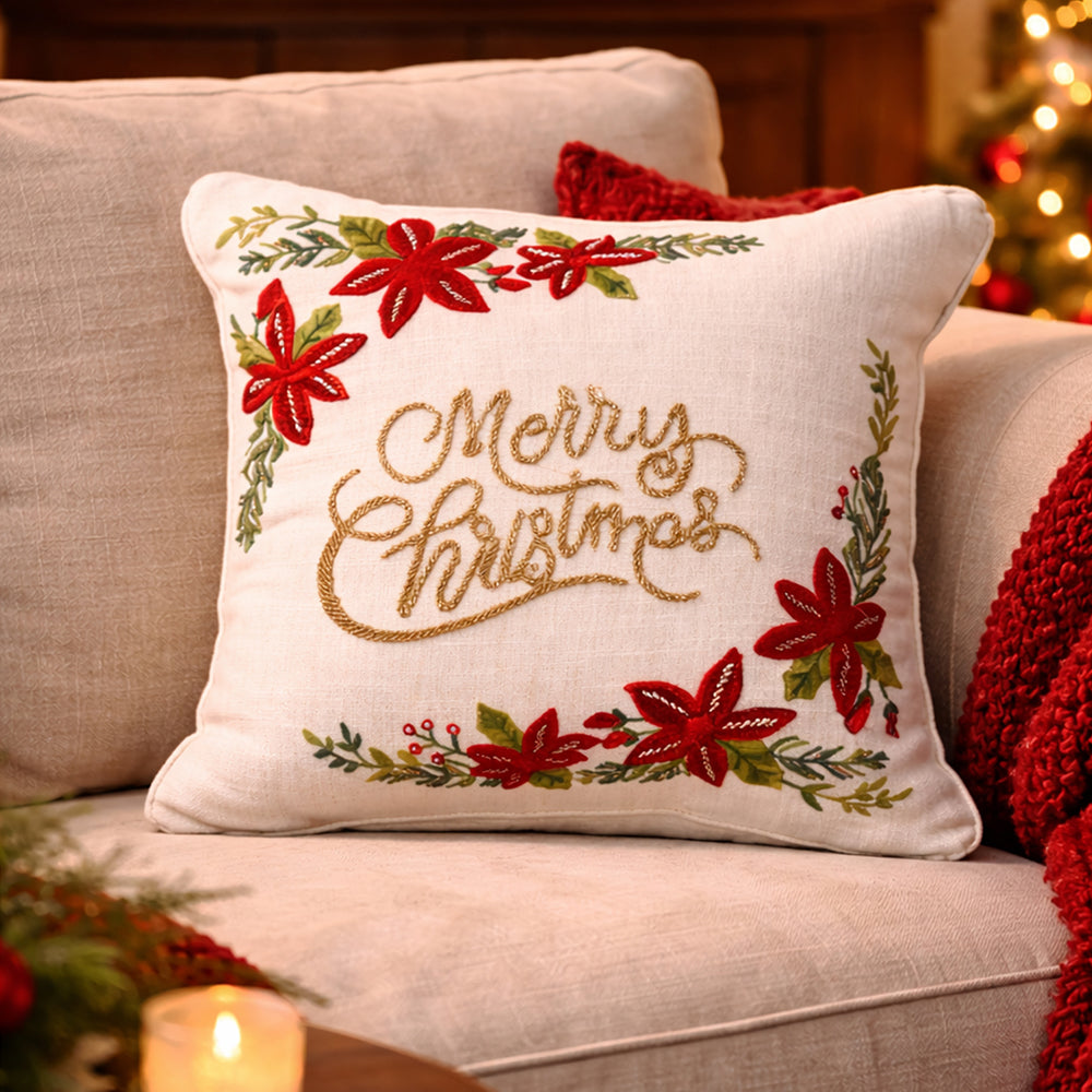 Merry Christmas Big size Beaded Christmas Pillow