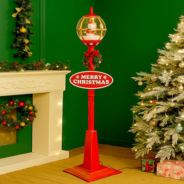 5.7 feet Tall Snowman Snowfall Globe Lamp Post Christmas Décor