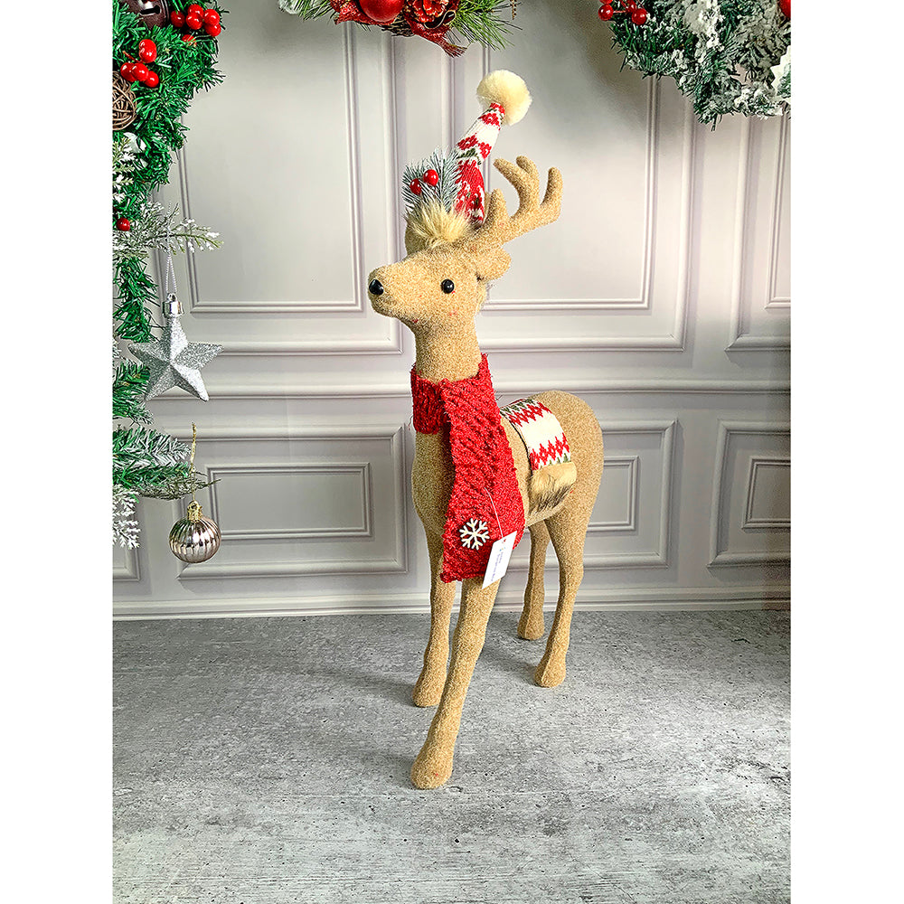 18 inches Christmas Themed Brown Deer for Christmas Décor