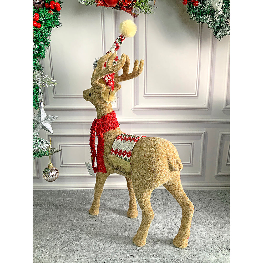 18 inches Christmas Themed Brown Deer for Christmas Décor