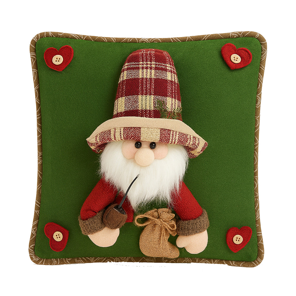 3D Santa with a Big Hat Christmas themed festive Pillow Cover, 42cms x 42cms