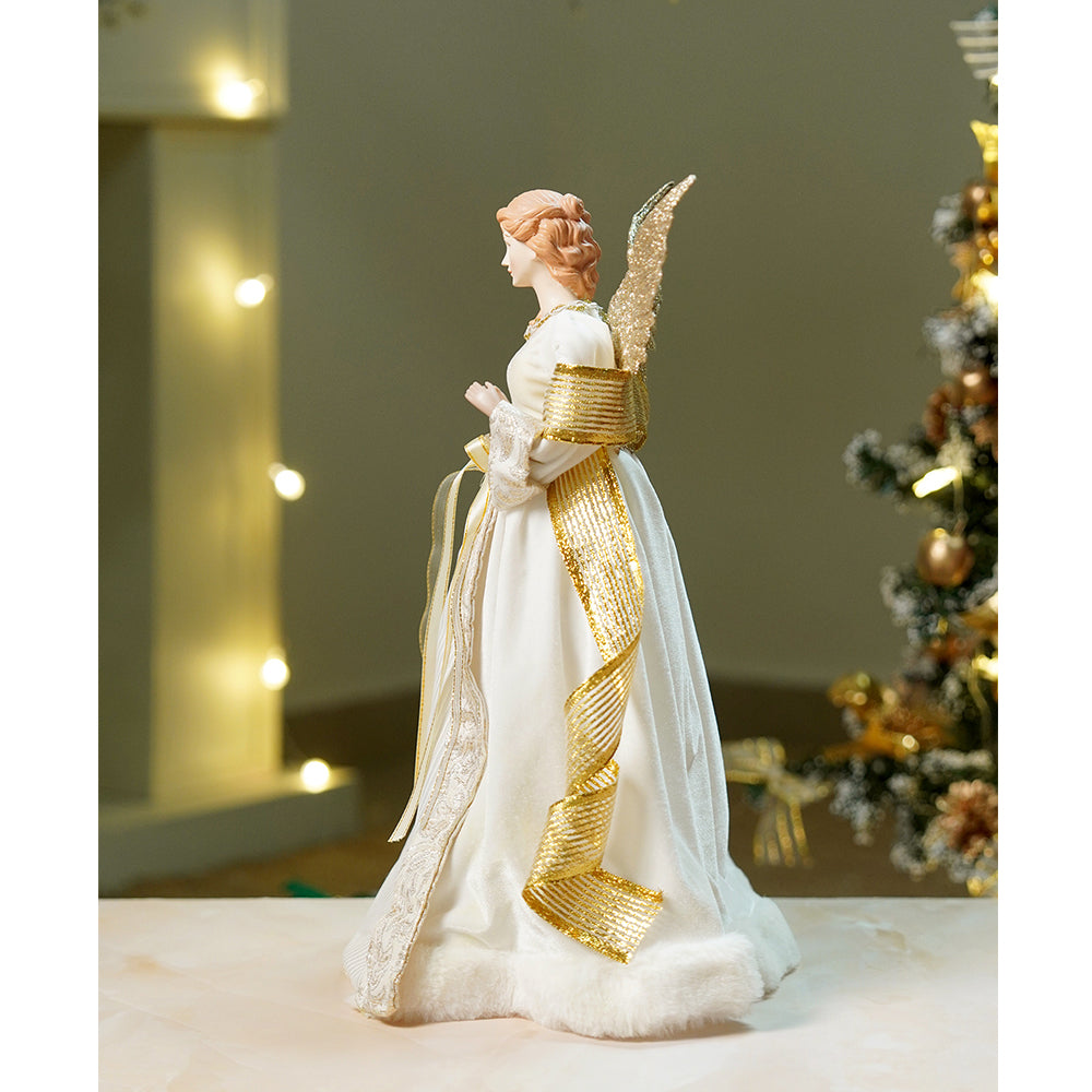 18 inches Big Gold Angel Standing Tree Topper for Christmas Tree Decoration and Décor