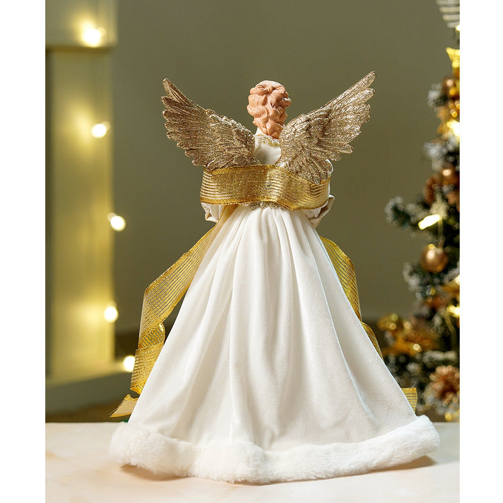 18 inches Big Gold Angel Standing Tree Topper for Christmas Tree Decoration and Décor