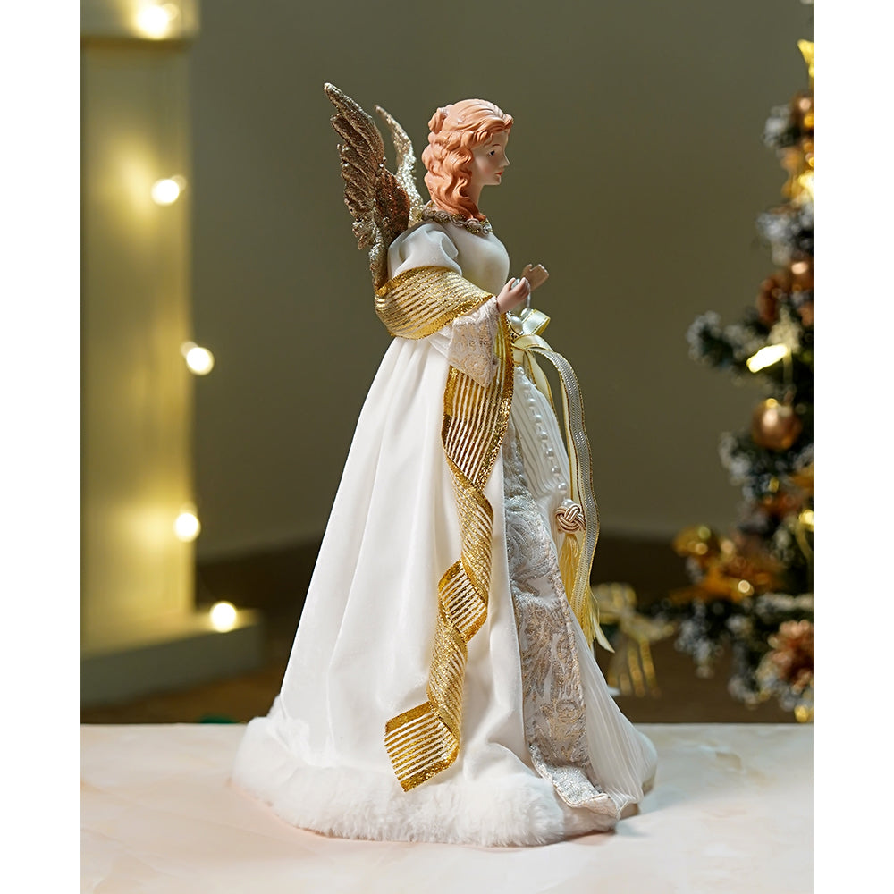 18 inches Big Gold Angel Standing Tree Topper for Christmas Tree Decoration and Décor