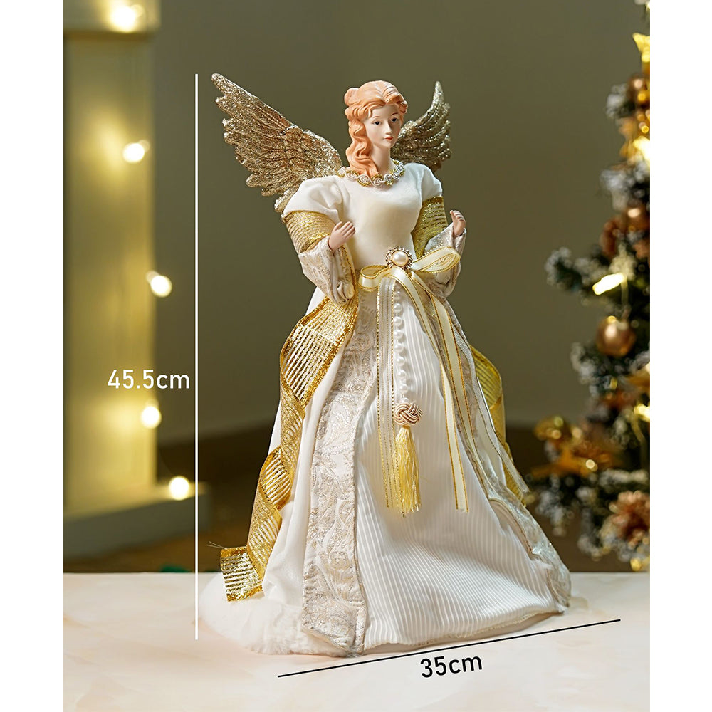18 inches Big Gold Angel Standing Tree Topper for Christmas Tree Decoration and Décor