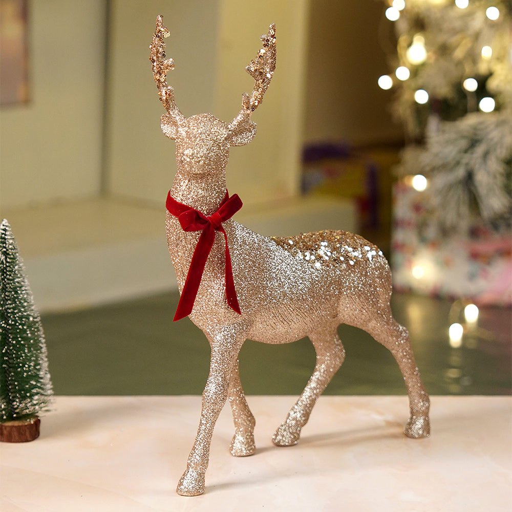 15 inches Bronze sequence Reindeer Christmas Décor and Decoration