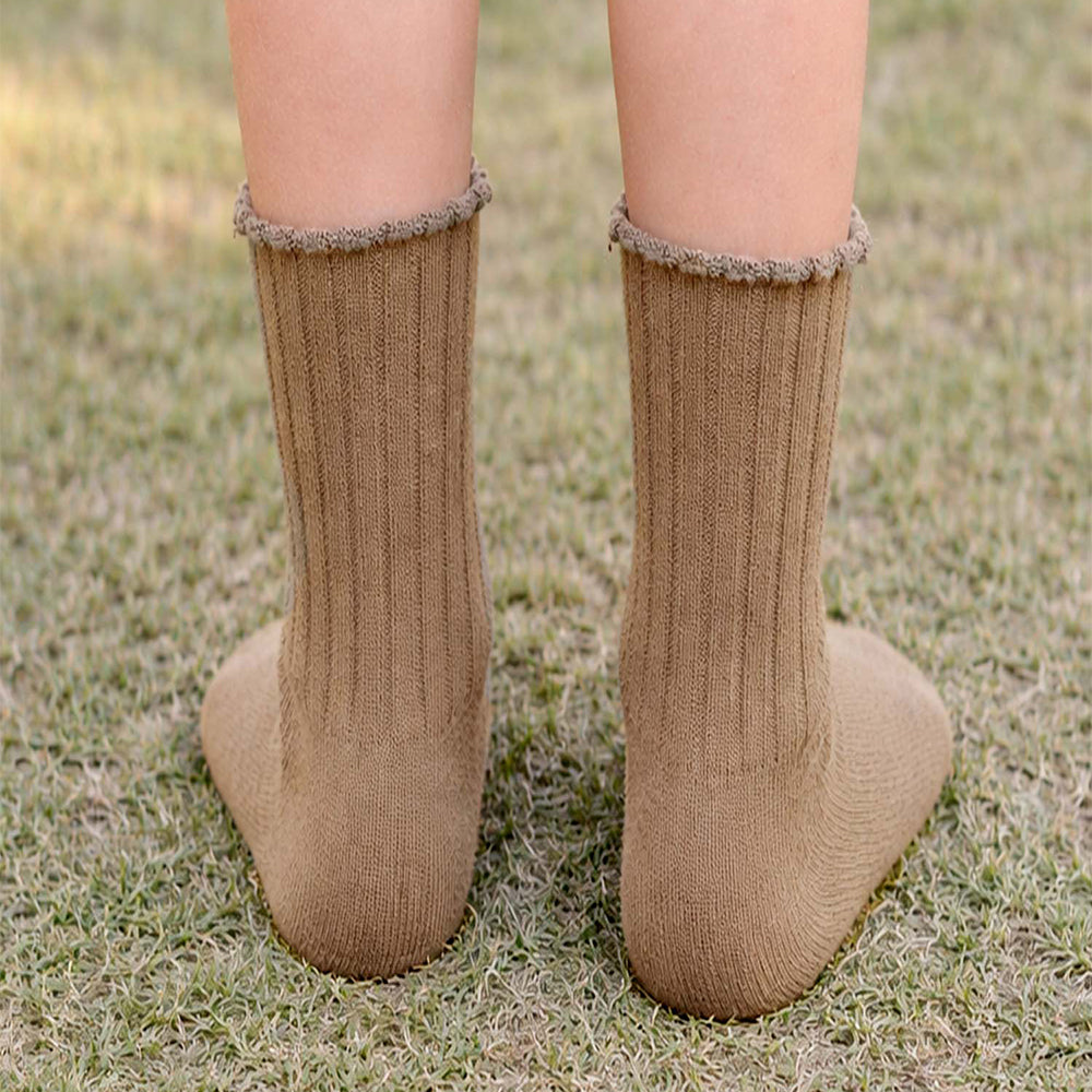 Brown 3D Baby Reindeer Christmas Themed Ankle Length Socks For Kids