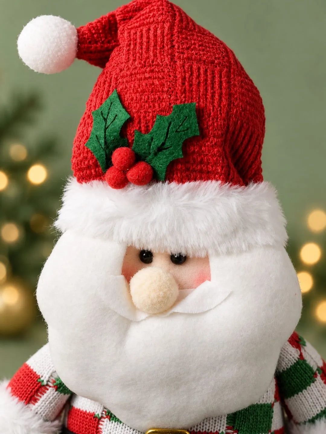 Red & Green Candy Checks Santa Christmas Gift & Soft Toy