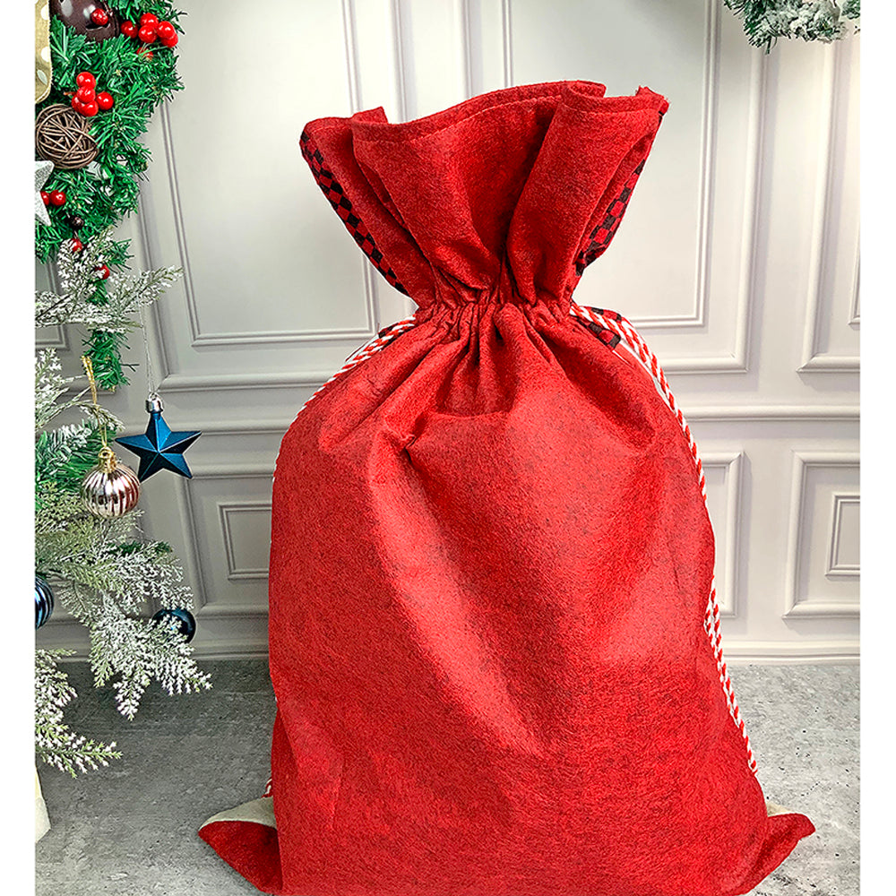 Santa Red & Grey Checks Christmas Sack