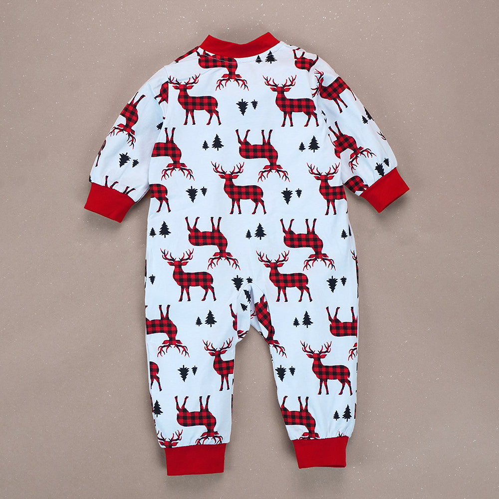3-24 Months, Red Checks Deer soft Cotton,Infants and Toddlers Christmas Nightsuit