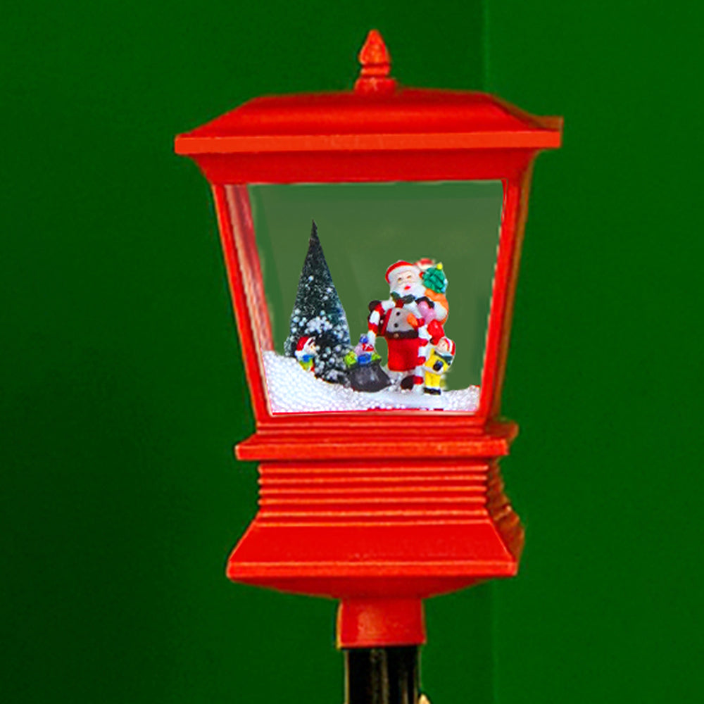 3.5 feet Santa with Tree & Candy Cane Arch Snowfall Lamp Post Christmas Decor