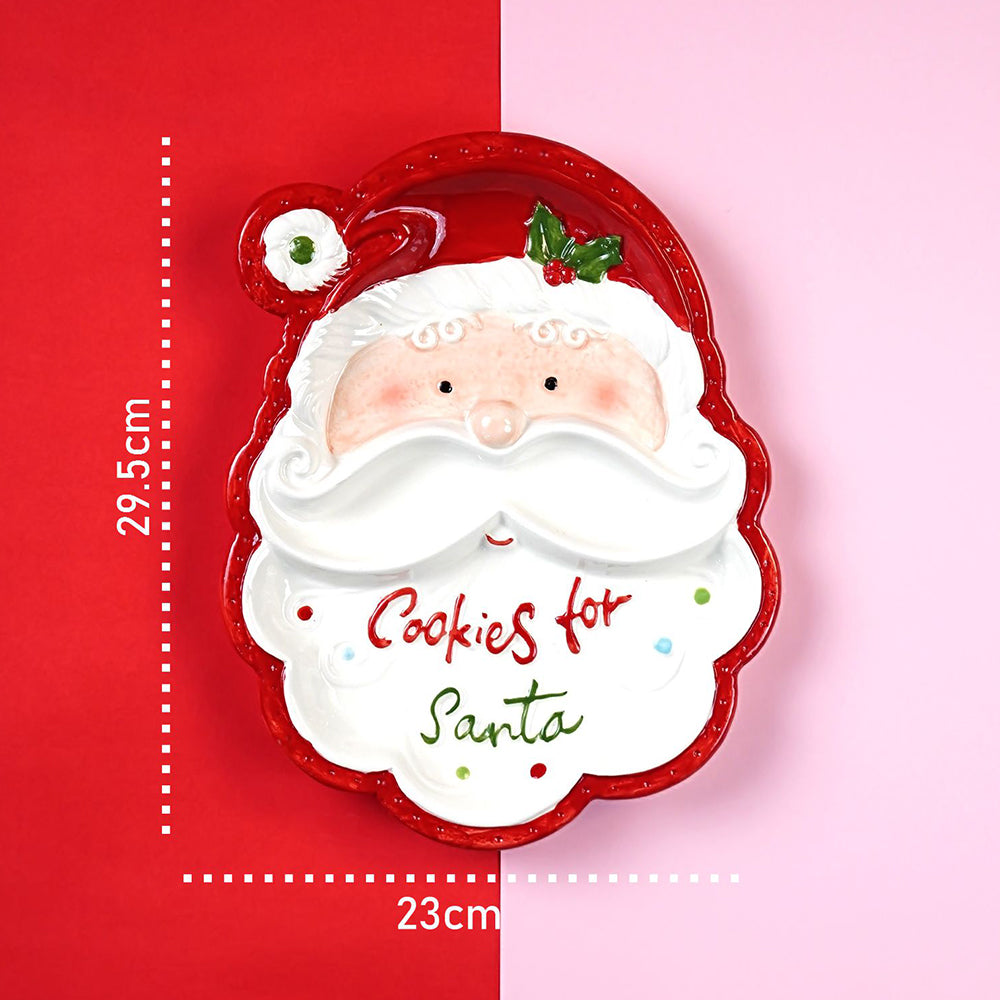 Cookies for santa christmas  serving ceramic plate