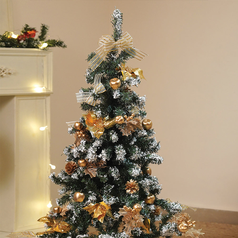 4feet Golden Balls and Gold cherries Bushy christmas Tree readily decorated with ornaments and fillers