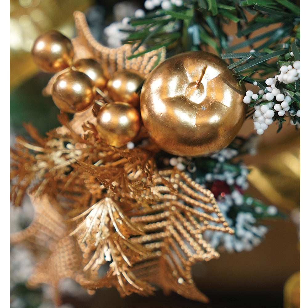 4feet Golden Balls and Gold cherries Bushy christmas Tree readily decorated with ornaments and fillers