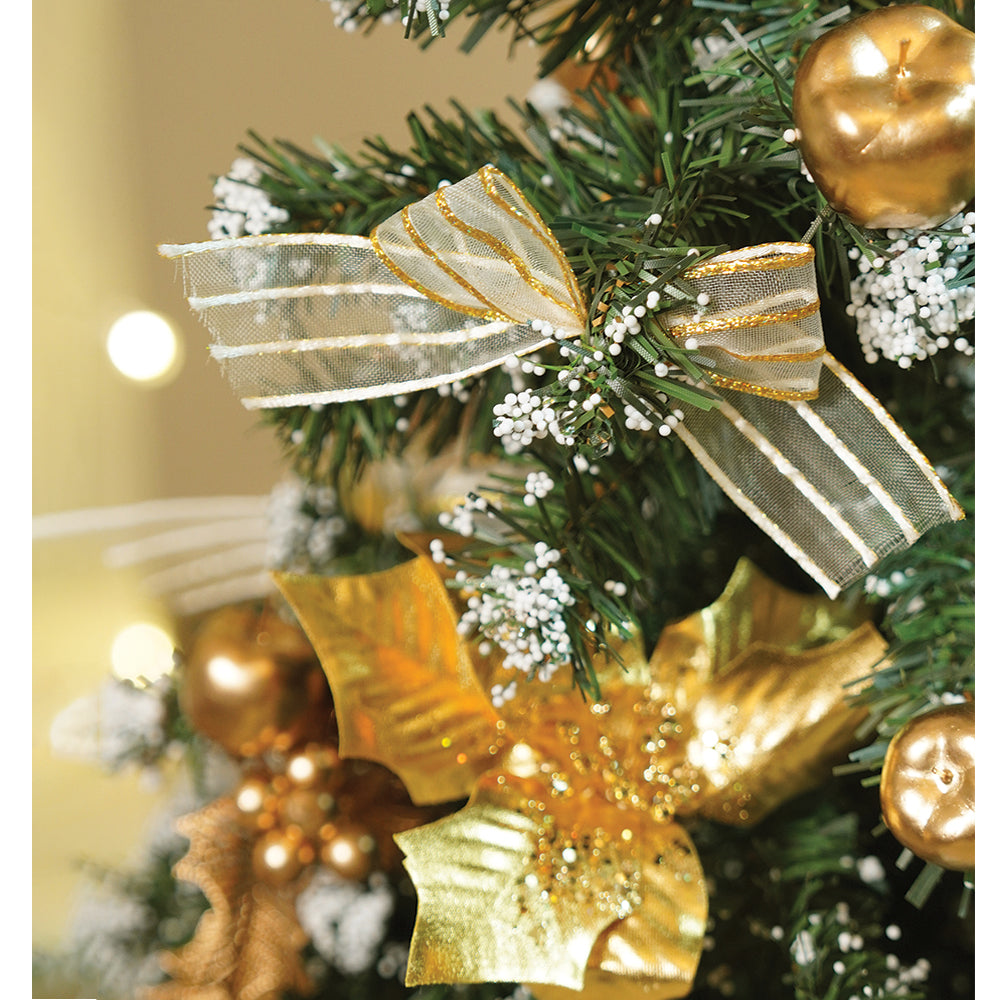 4feet Golden Balls and Gold cherries Bushy christmas Tree readily decorated with ornaments and fillers
