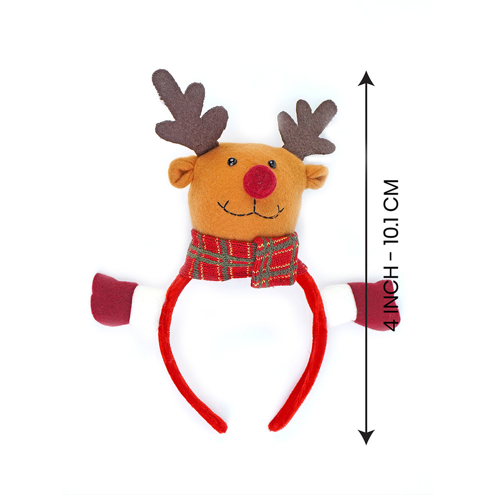 2pcs 3d Reindeer Christmas Hairband and Snowman Wrist Band Combo set for Kids and Adults (Free Size)