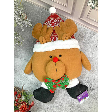 Fluffy Reindeer Christmas Themed Pillow