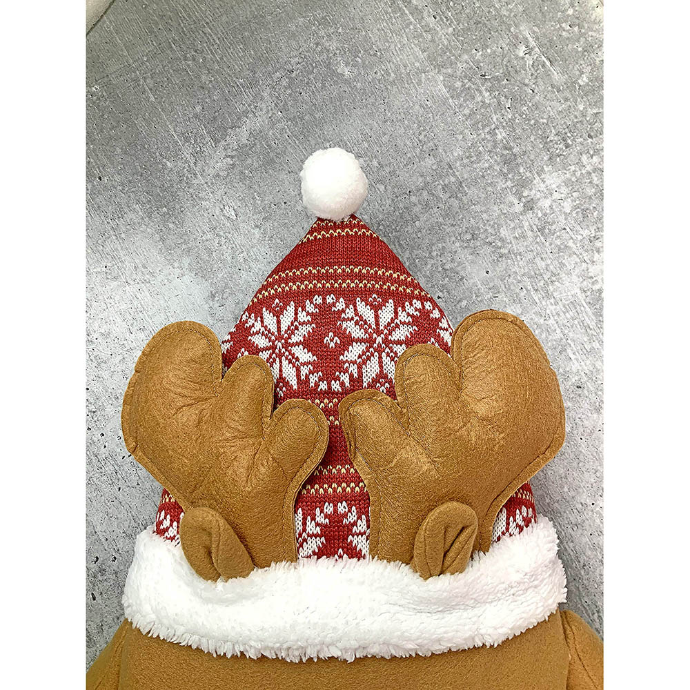 Fluffy Reindeer Christmas Themed Pillow