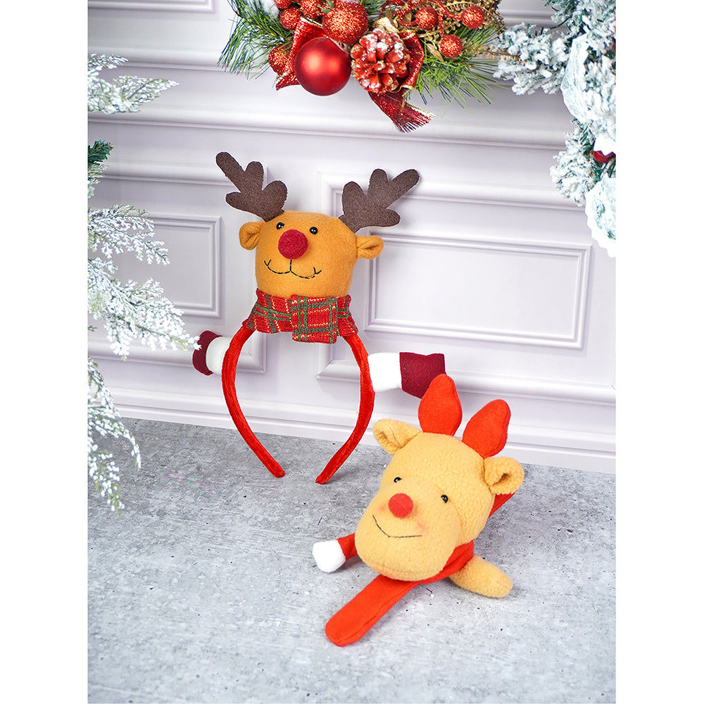 3pcs matching Reindeer set of wristband, Gift sack and hairband for gifts and Christmas Décor