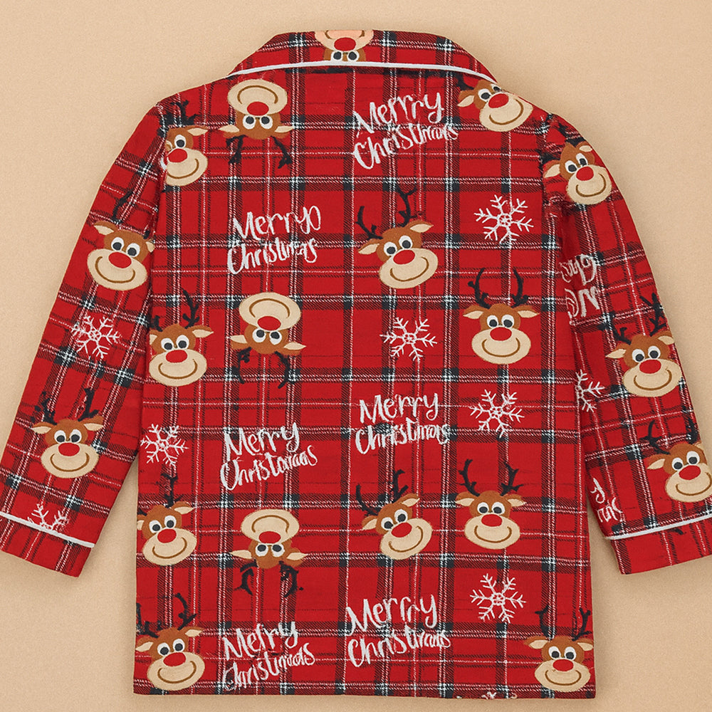 Adults Deer Face soft Cotton,Christmas Nightsuit , 1 Pcs - Top & Bottom Set
