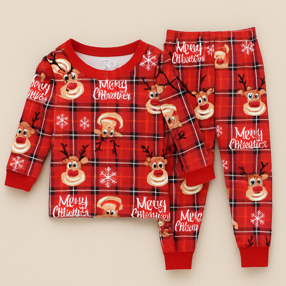 3-24 Months, Deer Face Cotton,Infants and Toddlers Christmas Nightsuit