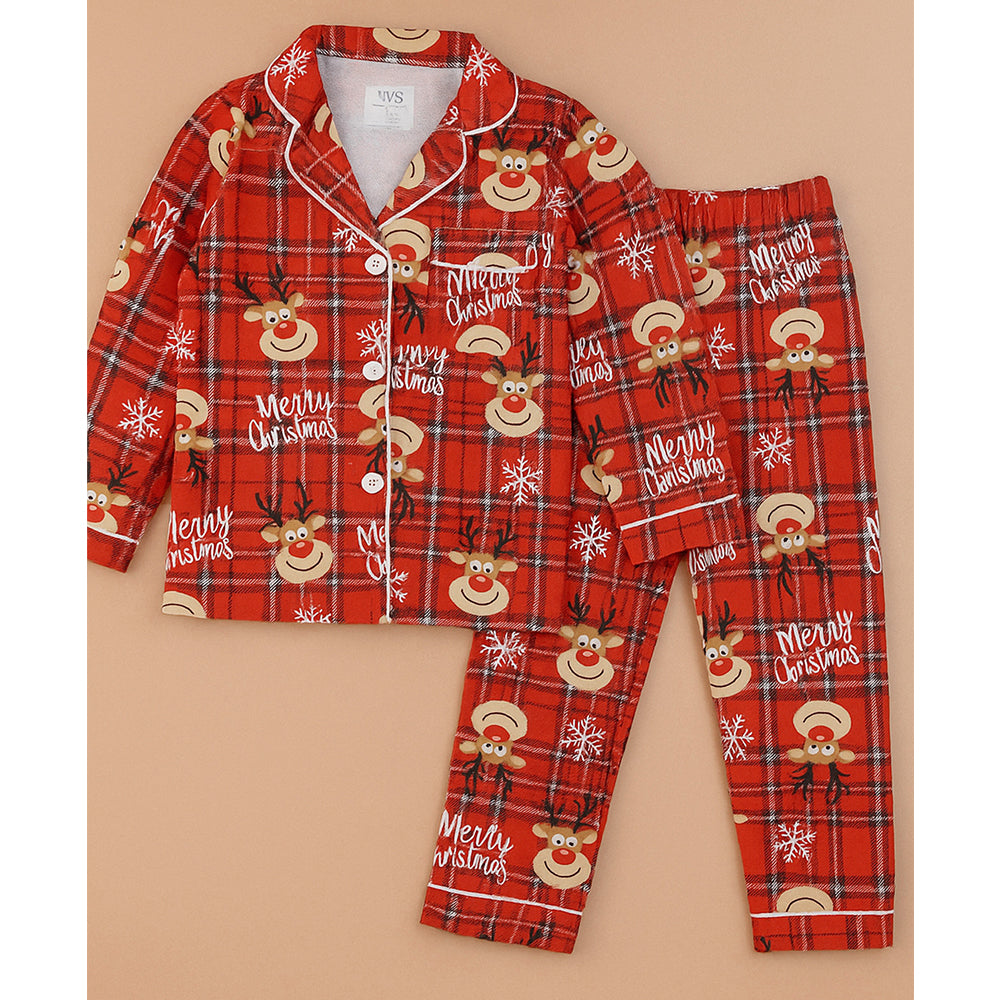 3-8 Yrs, Deer Face soft Cotton,Kids Christmas Nightsuit