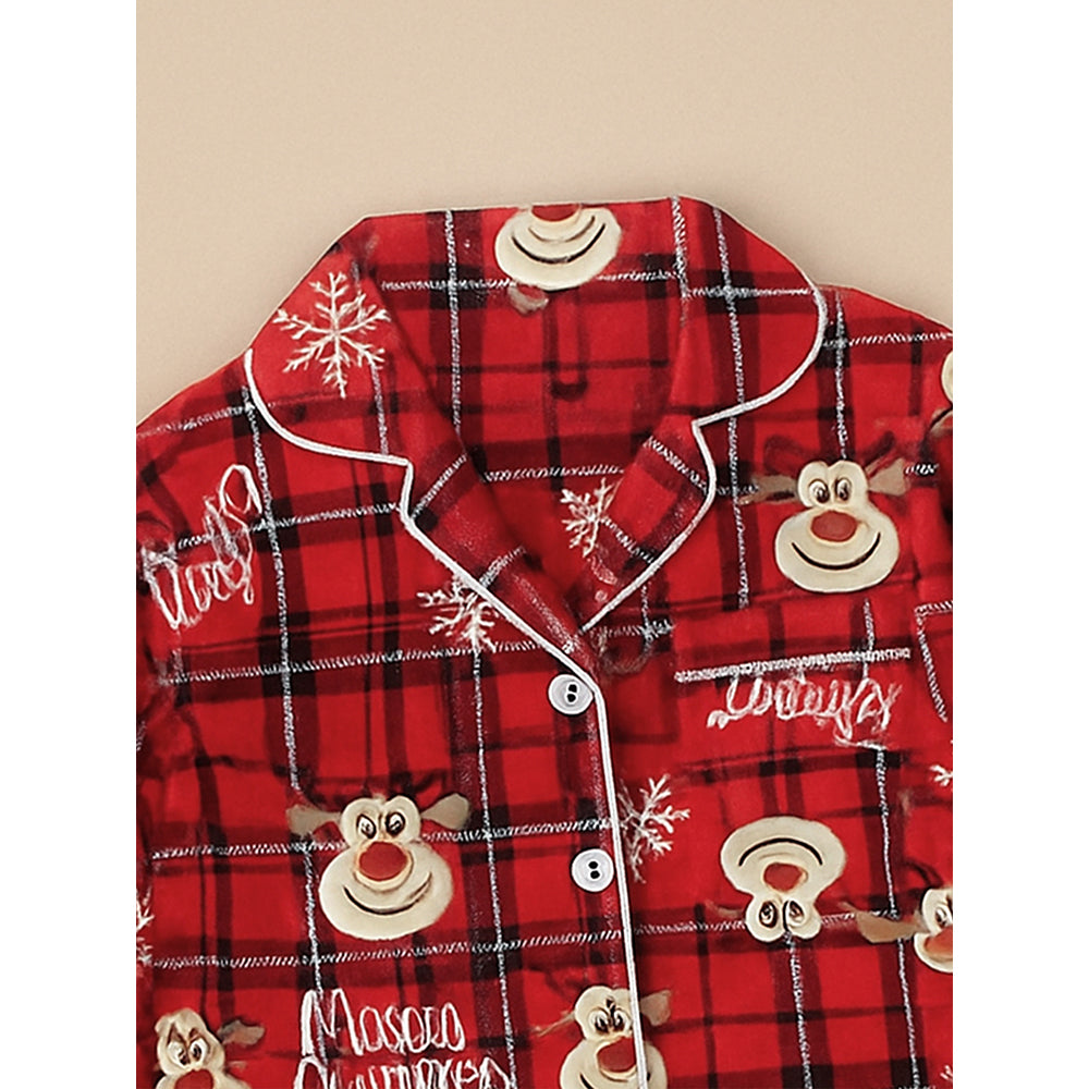 3-8 Yrs, Deer Face soft Cotton,Kids Christmas Nightsuit