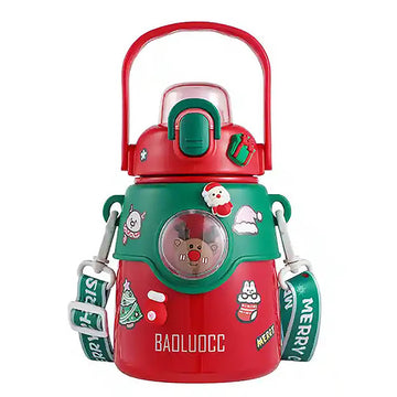 DIY Red Deer Stainless Steel Christmas Water Bottle for Kids 850ml