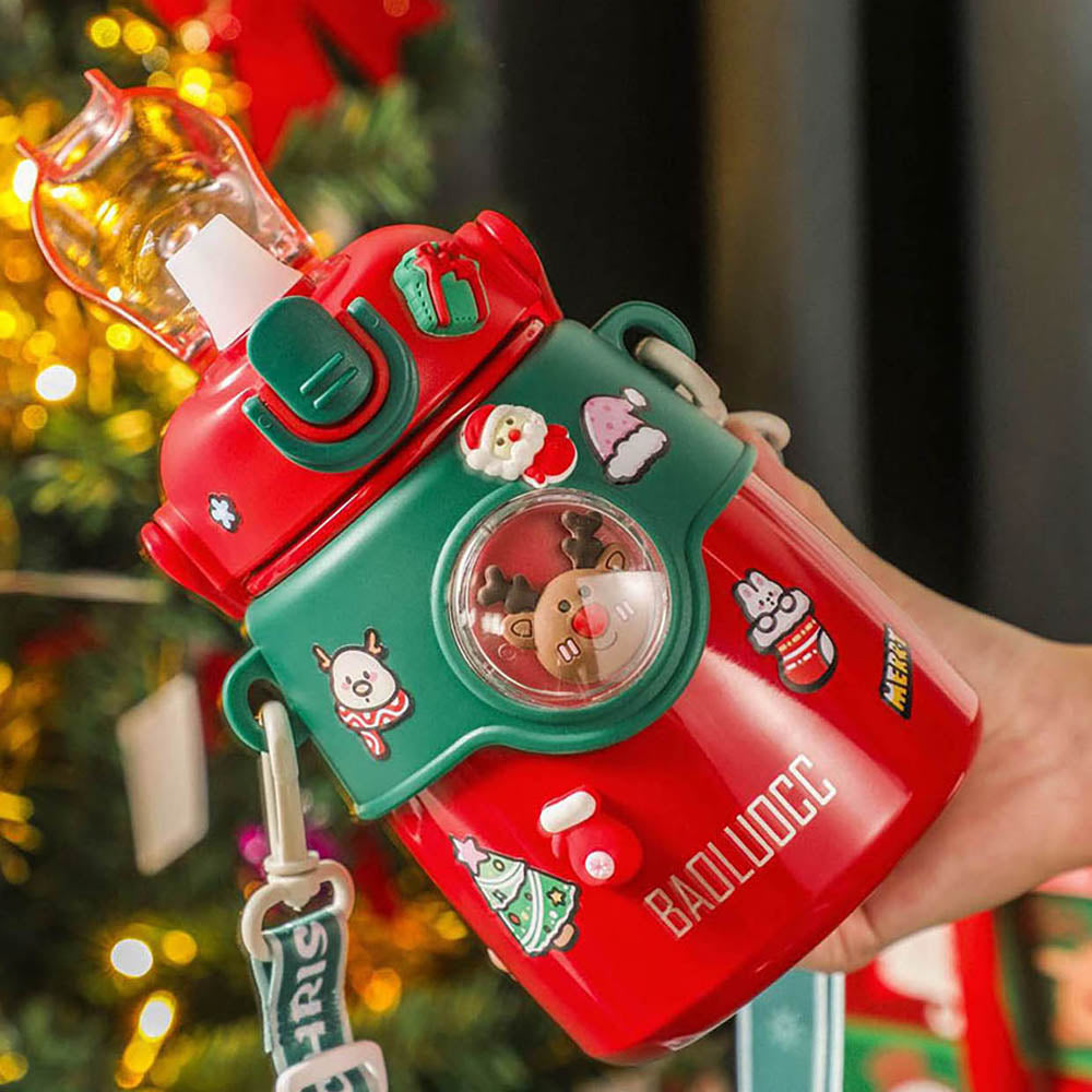 Little Surprise Box DIY Red Deer Stainless Steel Christmas Water Bottle for Kids 850ml