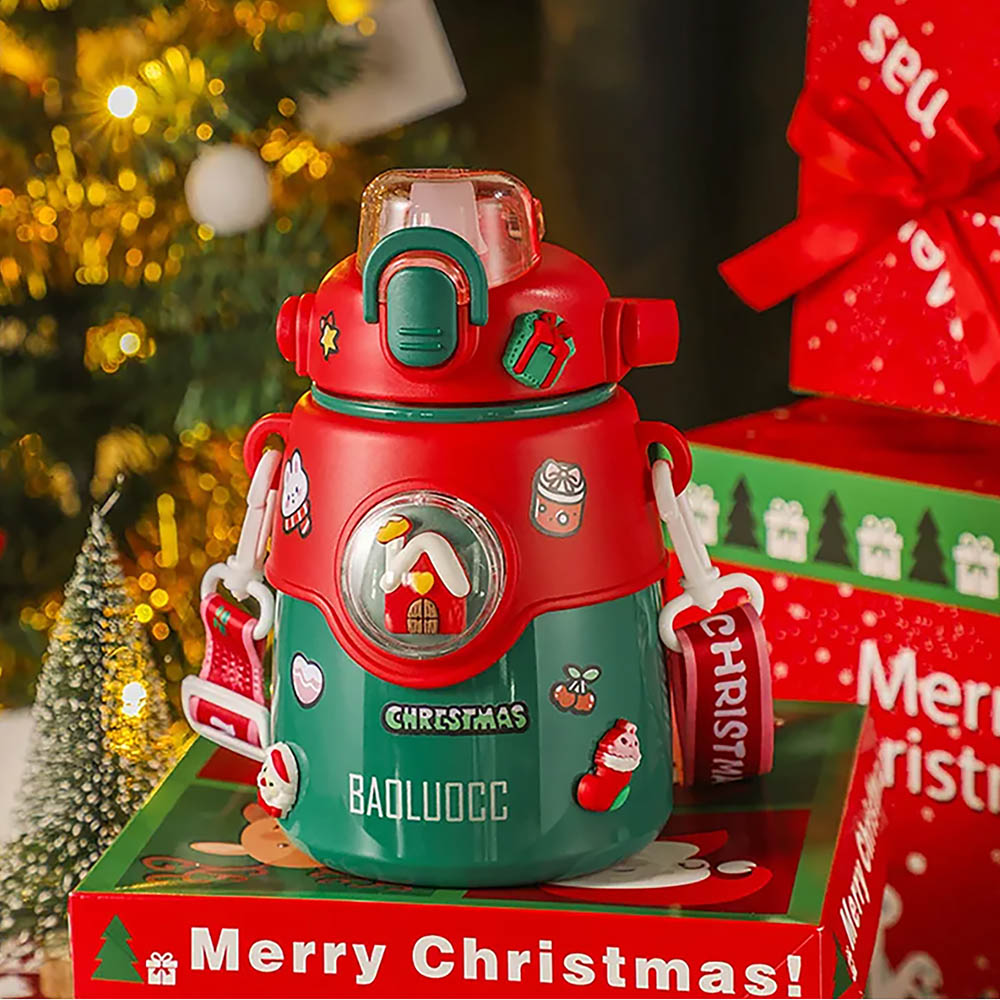 Little Surprise Box DIY Red Deer Stainless Steel Christmas Water Bottle for Kids 850ml