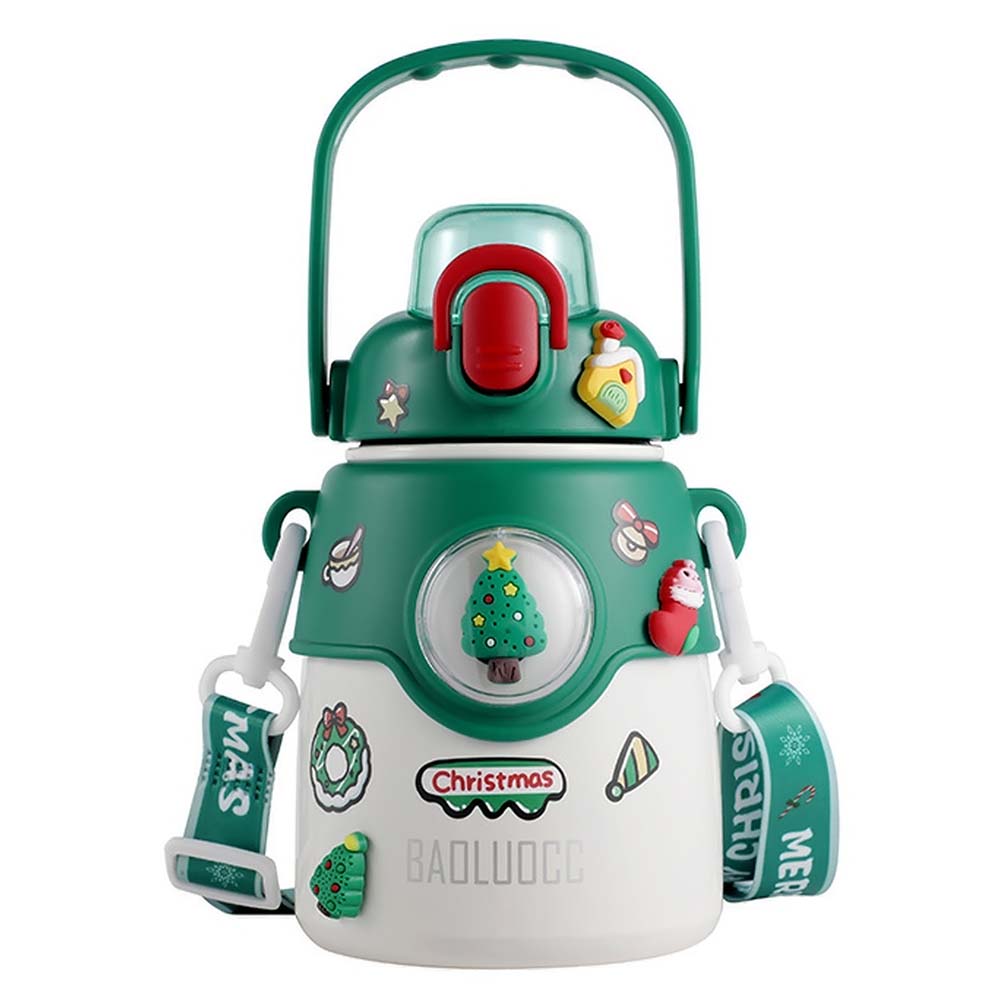 DIY Tree, White Satinless Steel Christmas Water Bottle for kids, 850ml