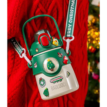 DIY Tree, White Satinless Steel Christmas Water Bottle for kids, 850ml