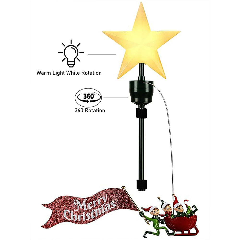 Three Elves rotating Christmas Tree animated Topper
