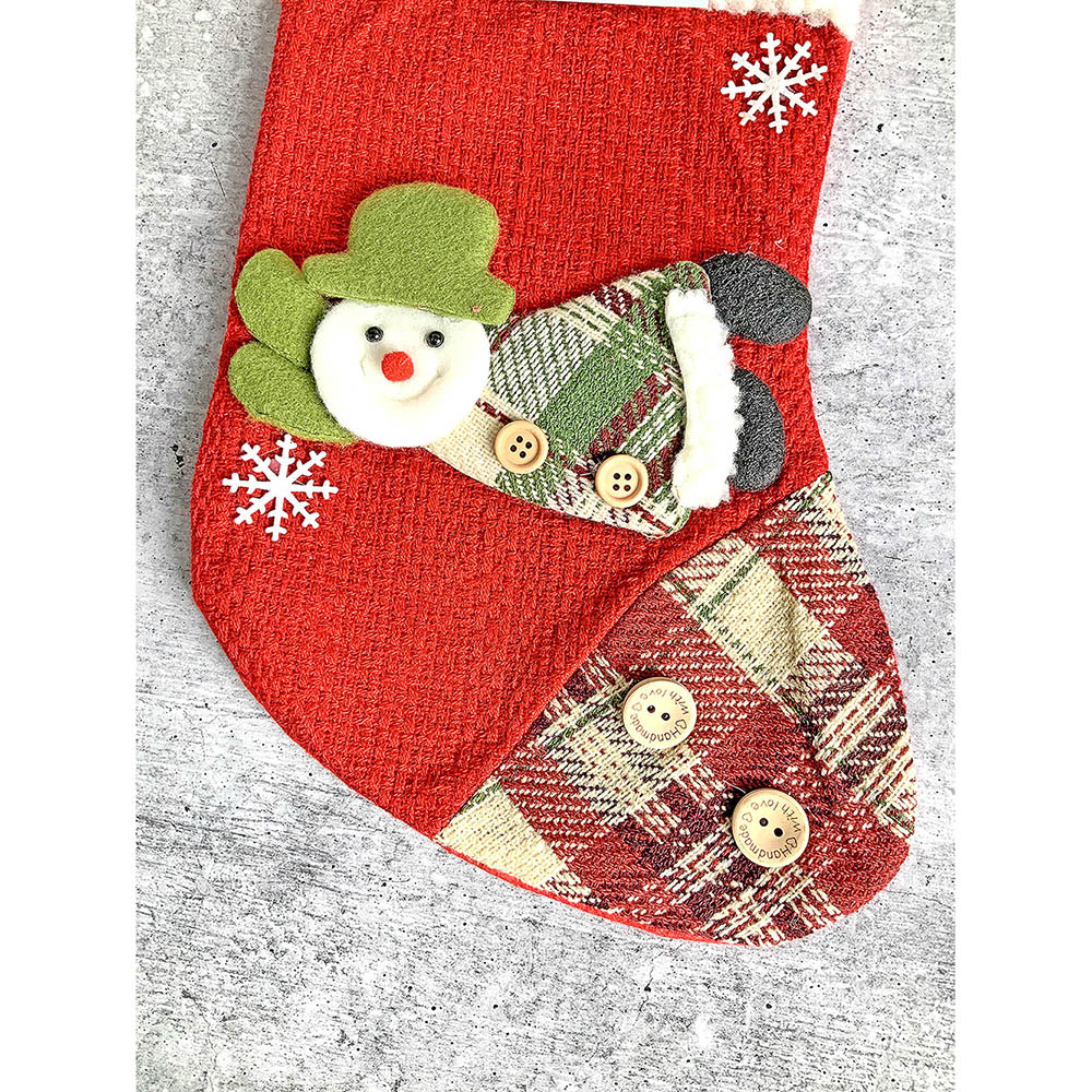 Flying Snowman Christmas Stocking, 13 inches