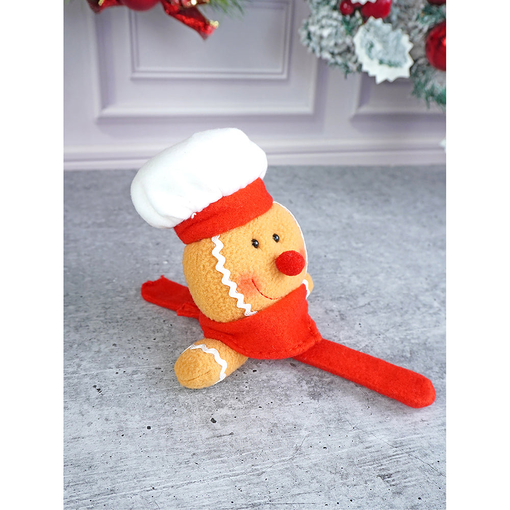 Big Size 3d Gingerbread Man Christmas Wrist Band Slap Band for Kids and Adults (Free Size)