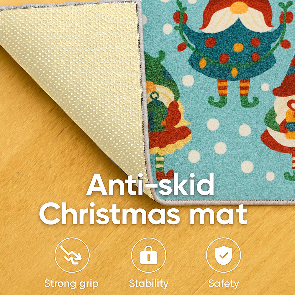 Gnome Christmas theme, Big Size Anti Skid Welcome Mat Festive Floor & entrance Door Mat, 30 inches x 20inches