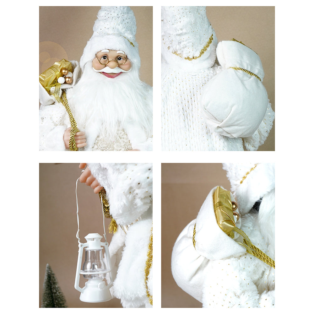 24 inches/2feet Gold Dotted and Stripes Santa,Christmas Home and Table Décor