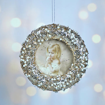 Golden Glitter Photoframe Christmas Tree Ornament