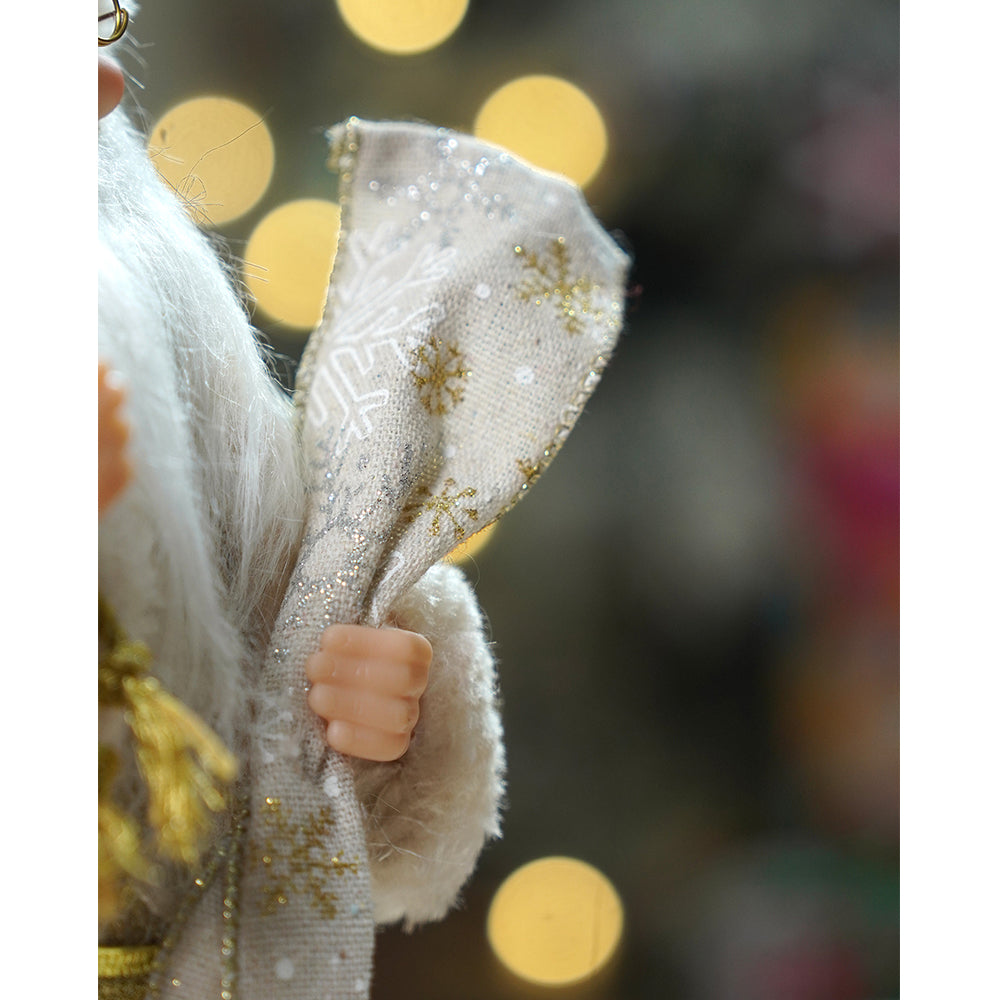 12 inches Gold Lace Robe Santa , Christmas Home and Table Décor